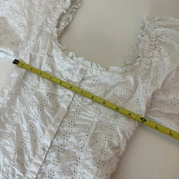 GAP White Eyelet Puffy Sleeve Mini Dress - Picture 4 of 8